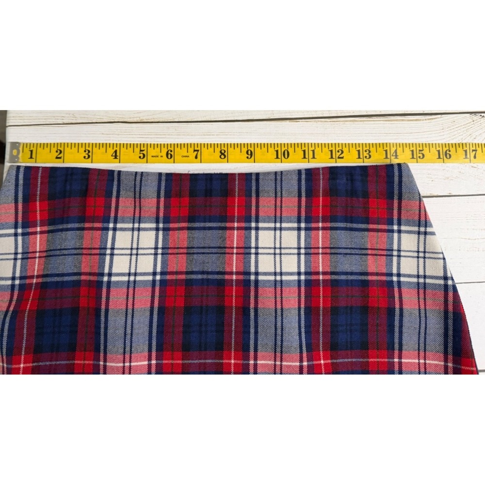 Vineyard Vines Plaid Wool Lined Mini Skirt Size 2 Preppy Academia Red Blue - Picture 4 of 7